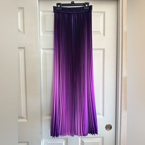 Pleated purple long skirt